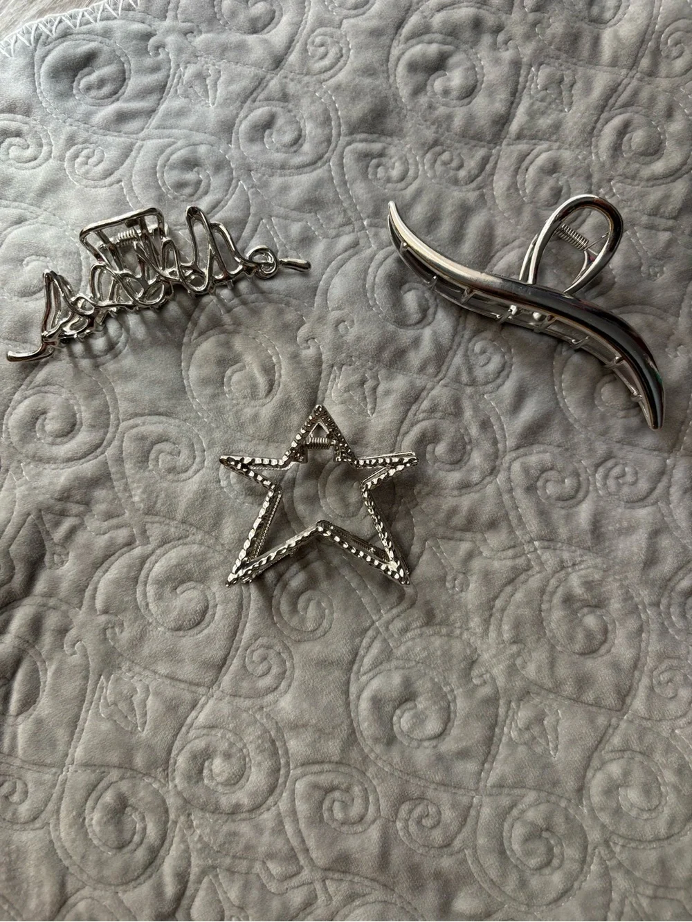 Silver Hair Clips - Women Accessories